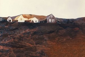 Old buildings above Vik